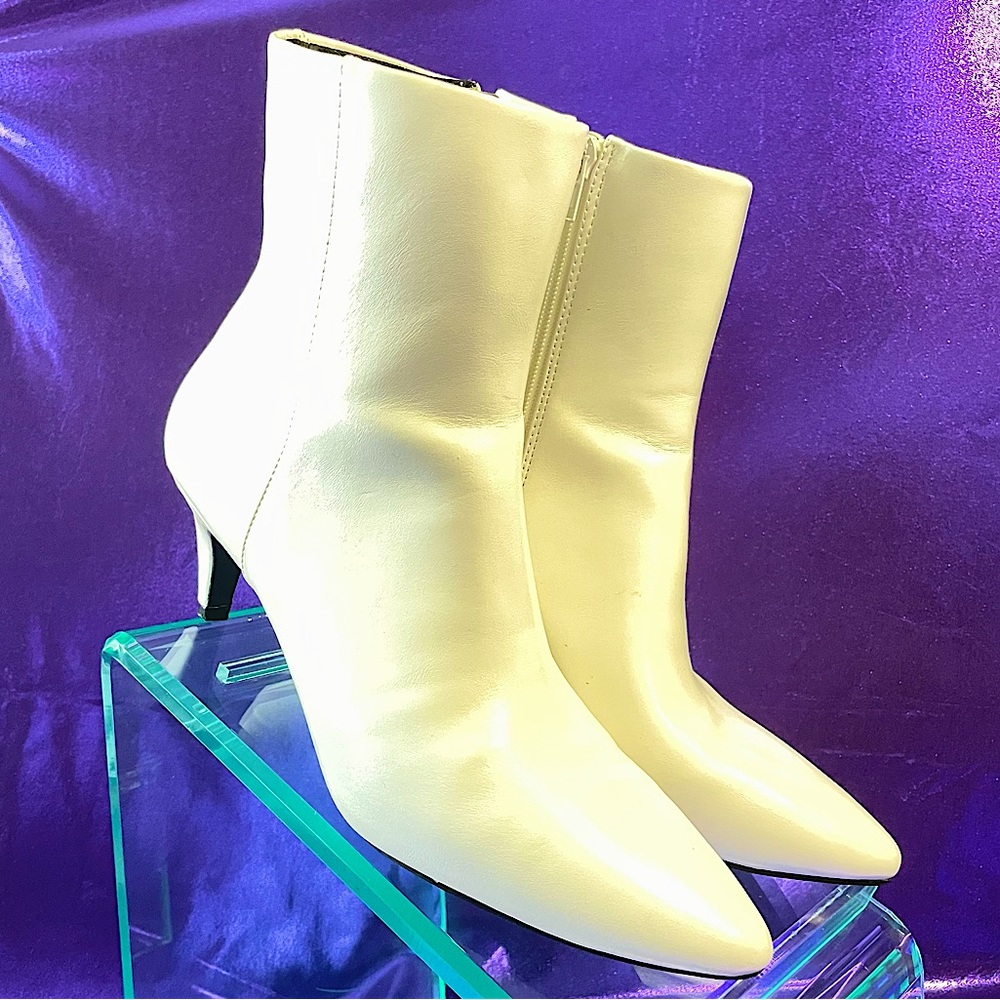 Christian Siriano for Payless | Kitten Heel White Booties